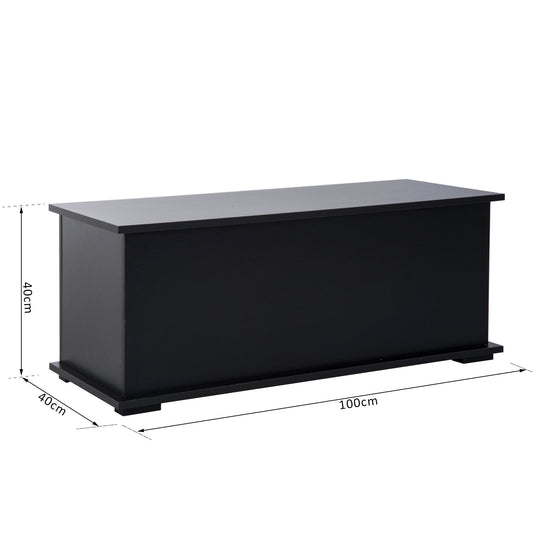 Black storage chest with dimensions 100cm long and 40cm high and 40cm deep