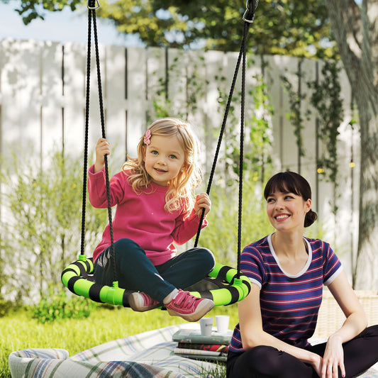 AIYAPLAY 60cm Diameter Kid Nest Swing Seat in Black and Green