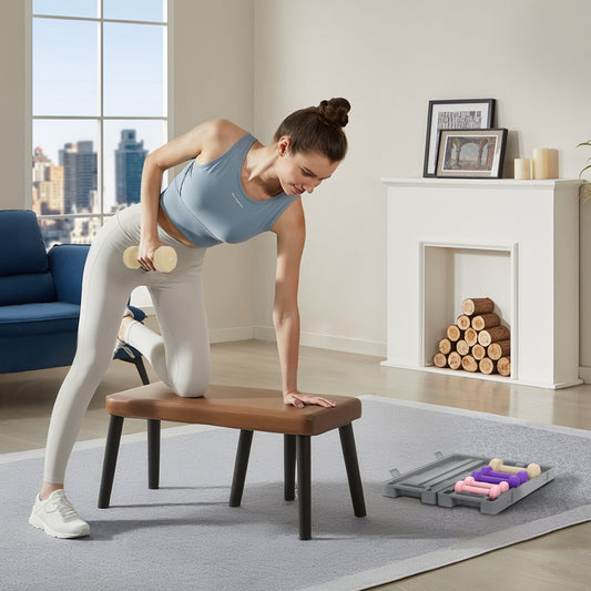 طقم أثقال دومبلز 6 كجم من HOMCOM، طقم أثقال للياقة البدنية للرجال والنساء، للتمارين الرياضية المنزلية، وردي، أرجواني، بني