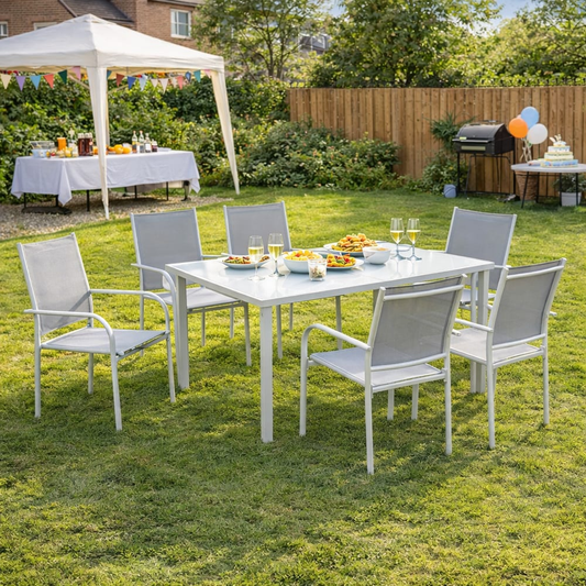 Outsunny 7 Piece Garden Dining Set in Grey