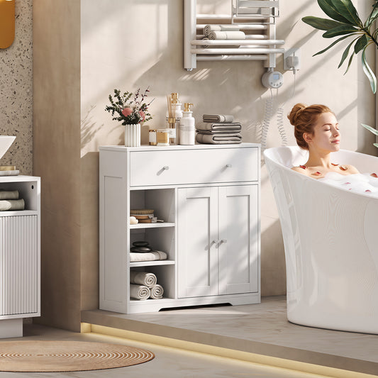 HOMCOM Bathroom Floor Cabinet in White