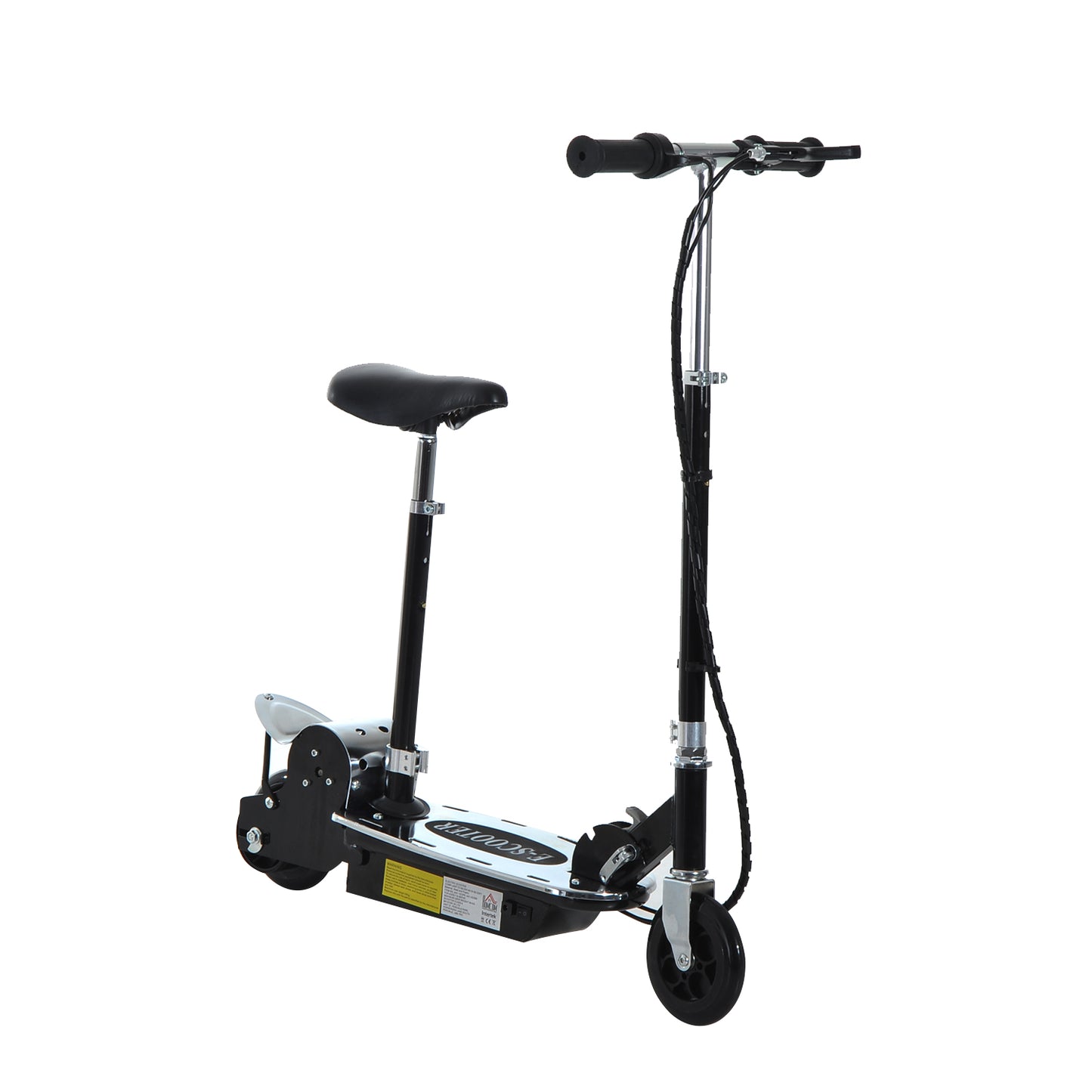 HOMCOM Electric Scooter for Kids, Foldable Powered Scooters for Age 7-12 with 120W Motor, Up to 10 KM/H & 8 KM, Adjustable Ride on Toy (Black)