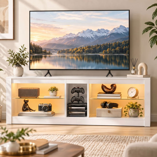 HOMCOM TV Stand Cabinet in White