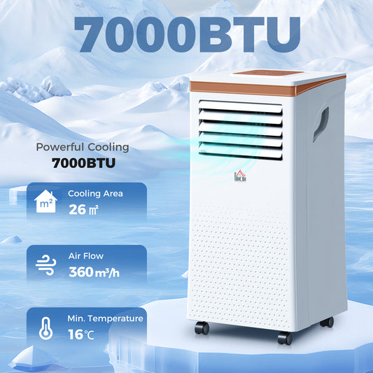HOMCOM Portable Air Conditioner 7000 BTU in White