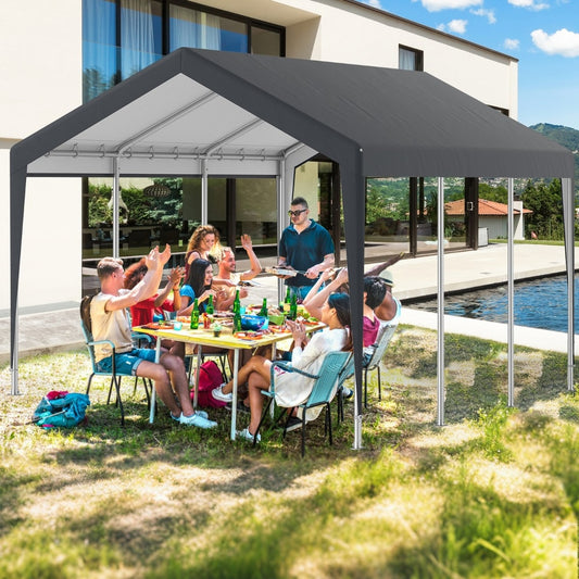 All-Weather Outdoor Car Shelter in Grey
