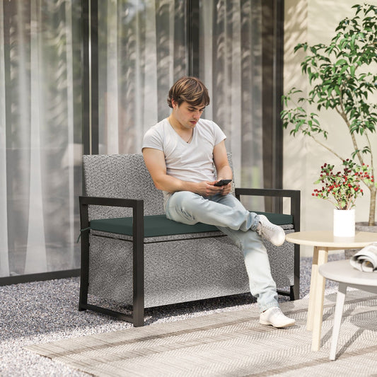 Outsunny 151.5L Storage Garden Bench in Grey