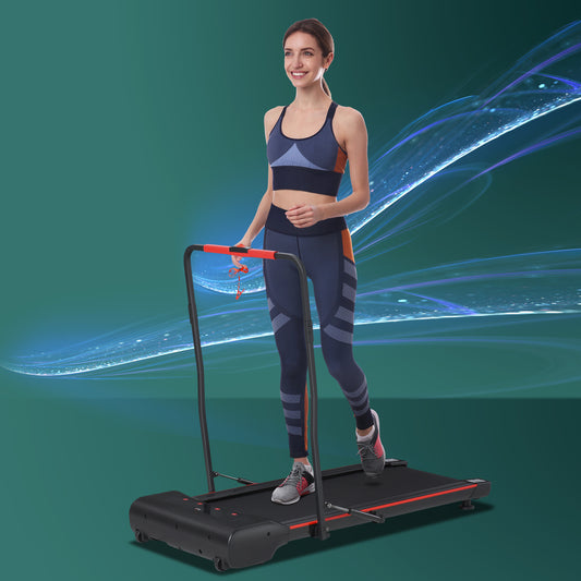 HOMCOM Foldable Walking Machine Treadmill 1-6km/h in Black and Red