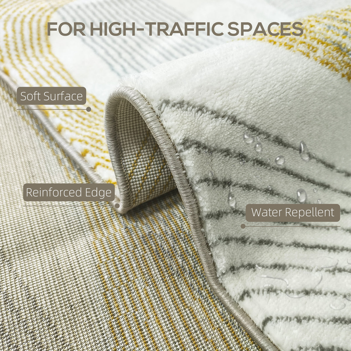 HOMCOM Modern Area Rug in Cream White