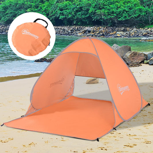 Outsunny 2 Person Pop Up UV Shelter Shade in Orange