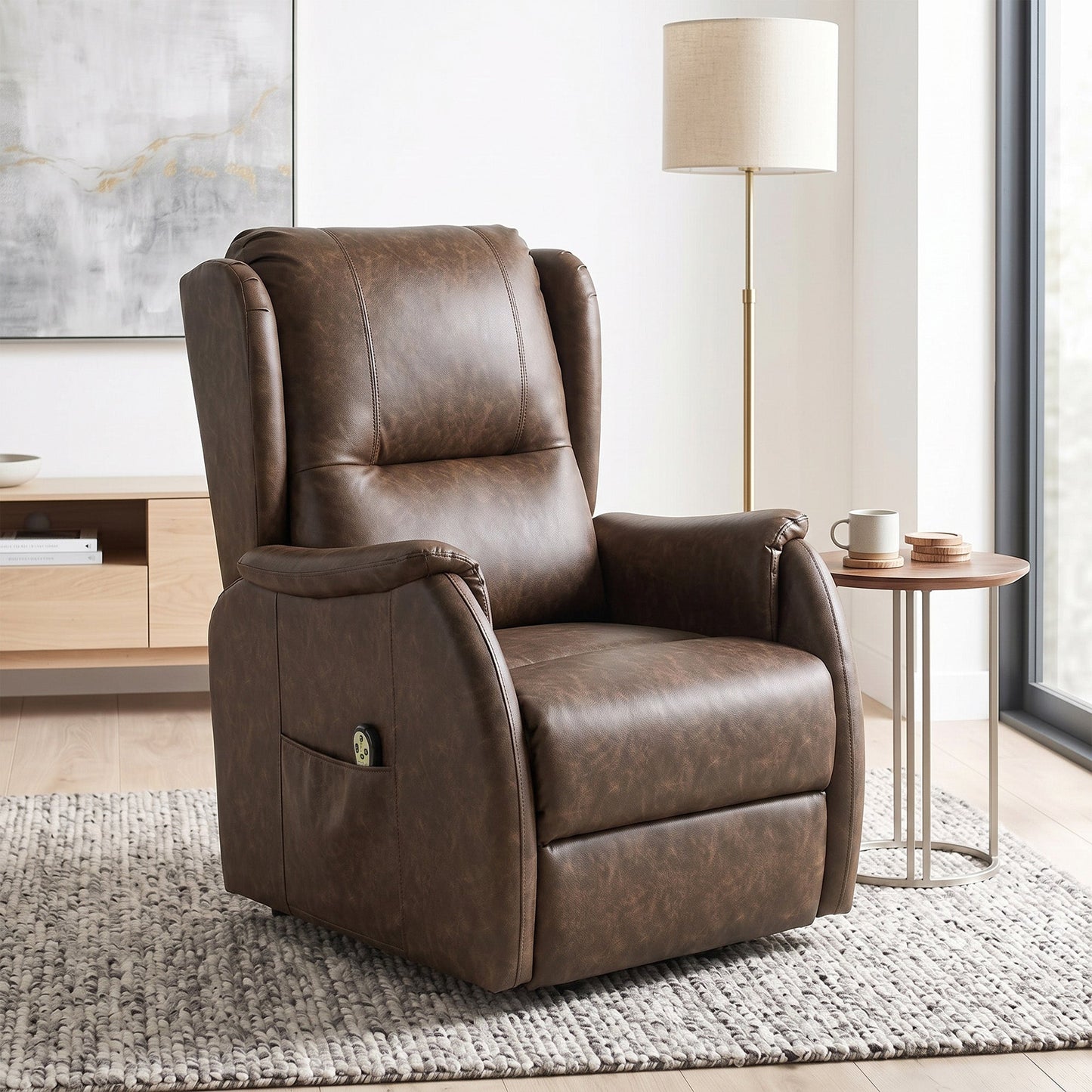 HOMCOM Power Lift Recliner Chair, Dual Motor Electric Lift Chair for Elderly with Remote Control, Brown