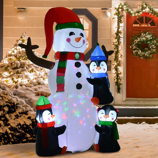 HOMCOM 6ft Inflatable Christmas Snowman in Multi Colour