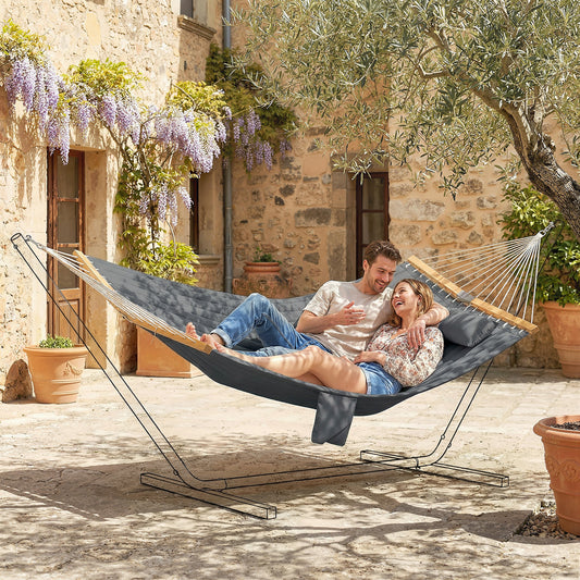Outsunny Double Hammock 2 Person Swing Bed in Grey