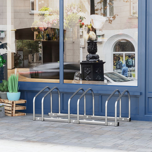 HOMCOM Bike Stand in Silver