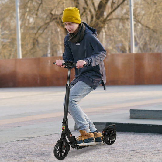 HOMCOM Adult Teens Kick Scooter in Black