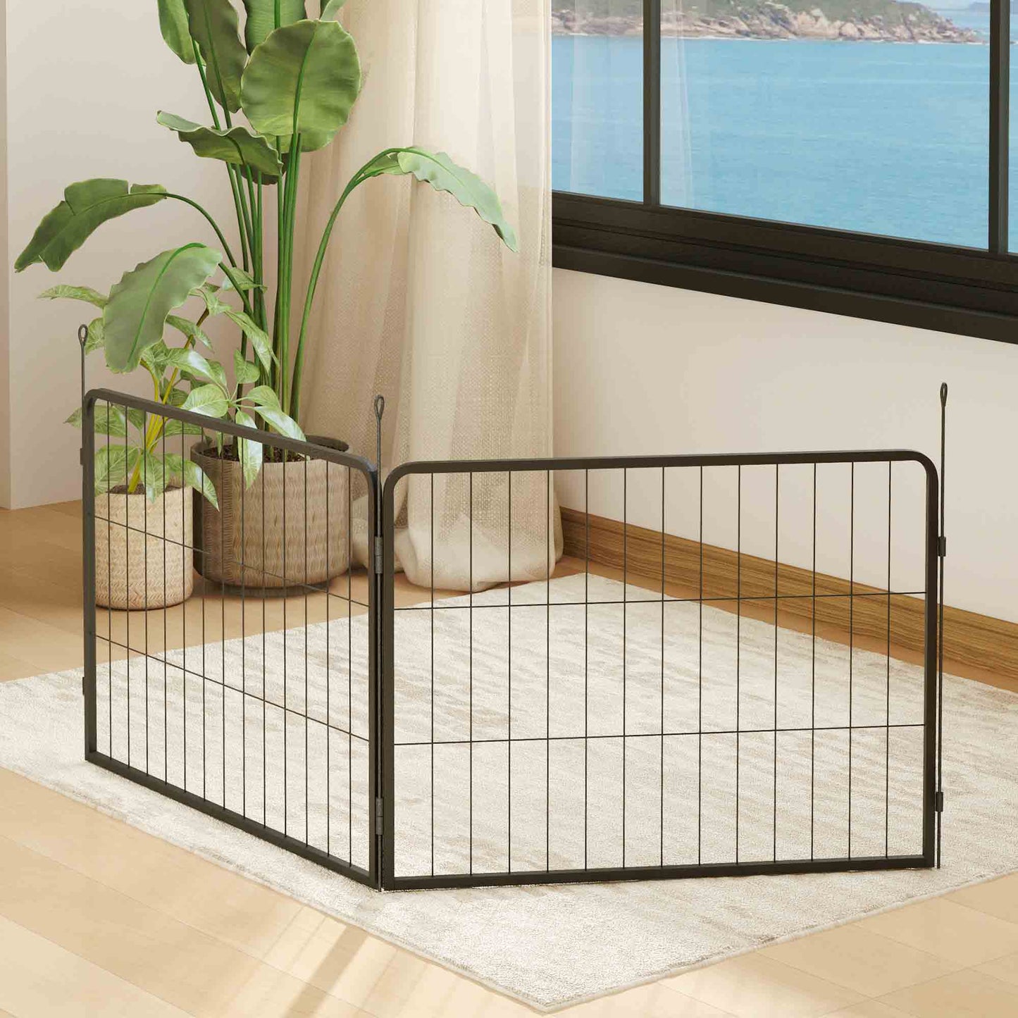 PawHut 2 Piece Dog Pen Expansion Pack for 60cm High Pet Playpen with 3 Stakes, for Small Dogs