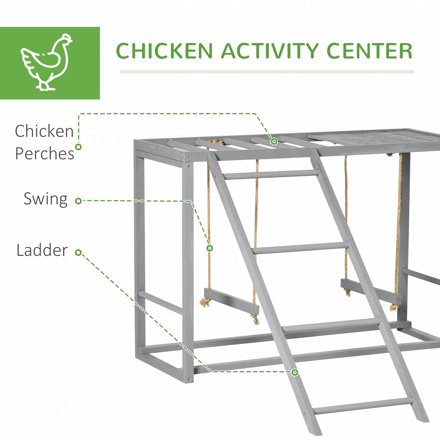PawHut Walk In Chicken Run مع رف أنشطة الدجاج والغطاء، 3 × 6 × 2 متر