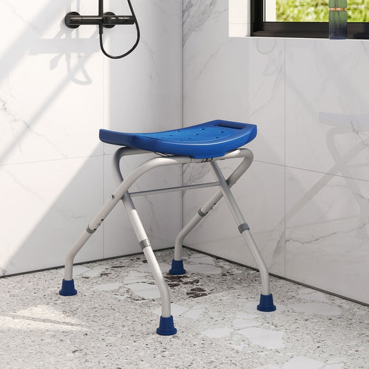 The bath safety seat in a modern tiled shower cubicle