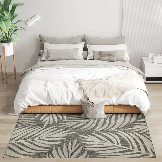 HOMCOM UV Resistant Indoor & Outdoor Area Rug in Grey