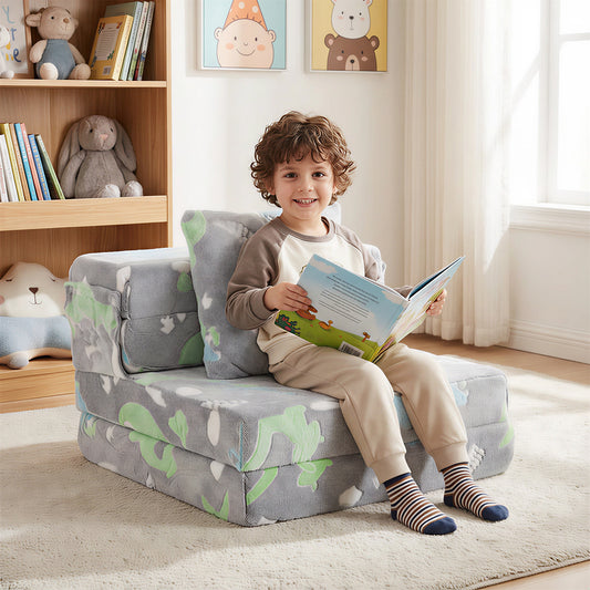 Glow In the Dark Kids Couch in Grey