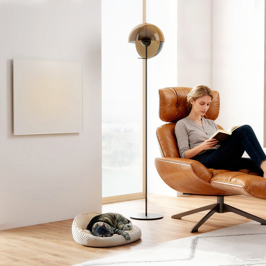 مدفأة كهربائية ذكية HOMCOM Wifi، تعمل بالأشعة تحت الحمراء البعيدة، تثبت على الحائط - 520 واط