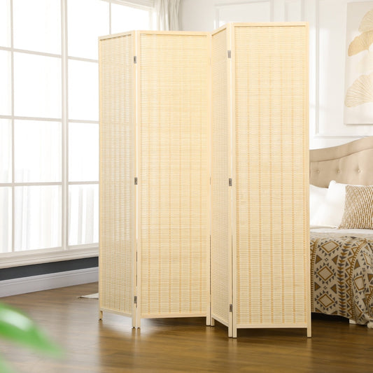 The four panel folding room divider screen set up in a bedroom