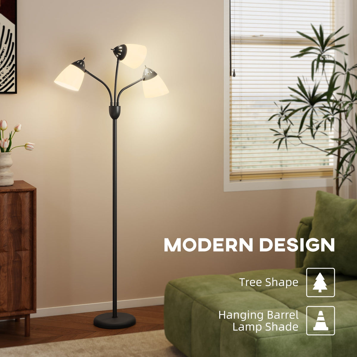 The modern design of the tree shape floor lamp shade