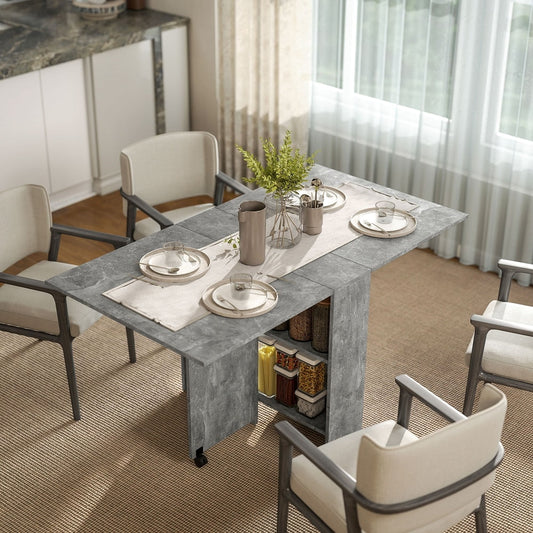 The dining furniture set up with four chairs around it in a dining room