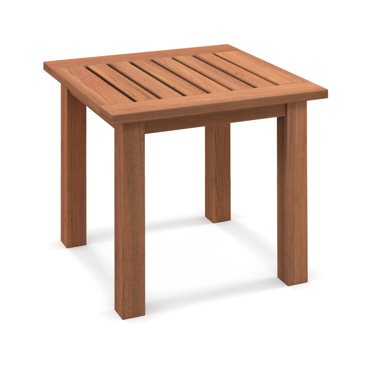 Patio Hardwood Side Table with Slatted Tabletop