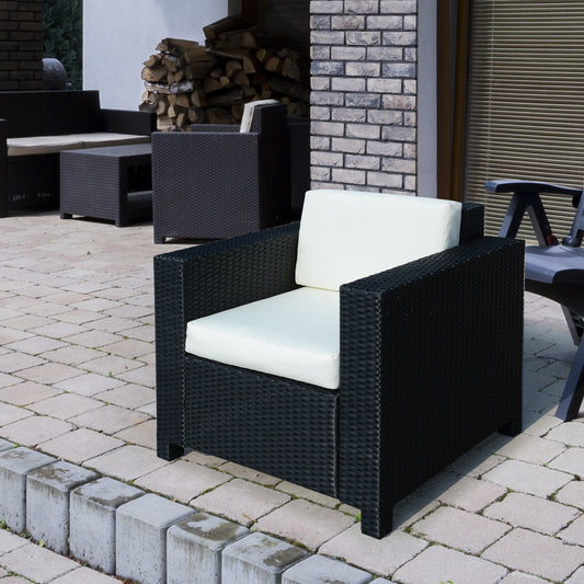 Outsunny Single Seater Rattan Chair Sofa in Black