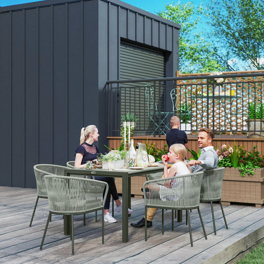 Outsunny Rattan Dining Set in Grey