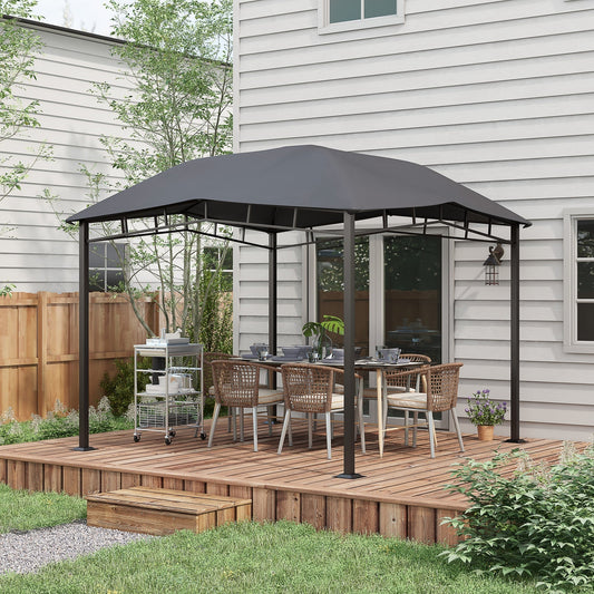 جناح حديقة خيمة مظلة شمسية من Outsunny 3x3 (متر) مع إطار فولاذي، رمادي