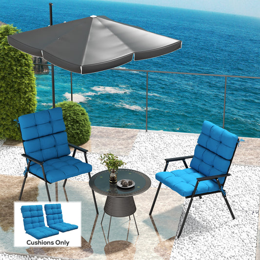 Outsunny 2-Piece Seat Cushion Replacement with Backrest in Blue