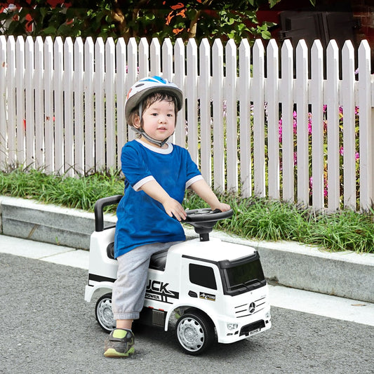 HOMCOM Compatible Kids Ride On Car Truck in White