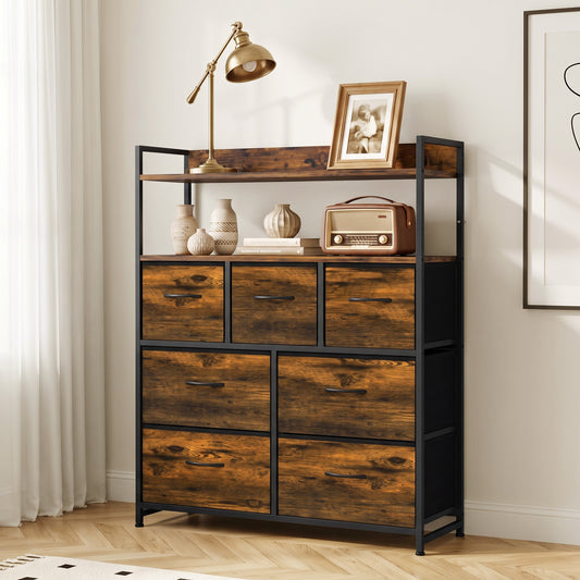 HOMCOM Chest of Drawers in Rustic Brown