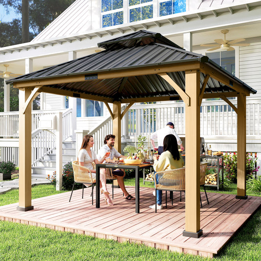 Outsunny Outdoor Hardtop Gazebo Canopy in Black