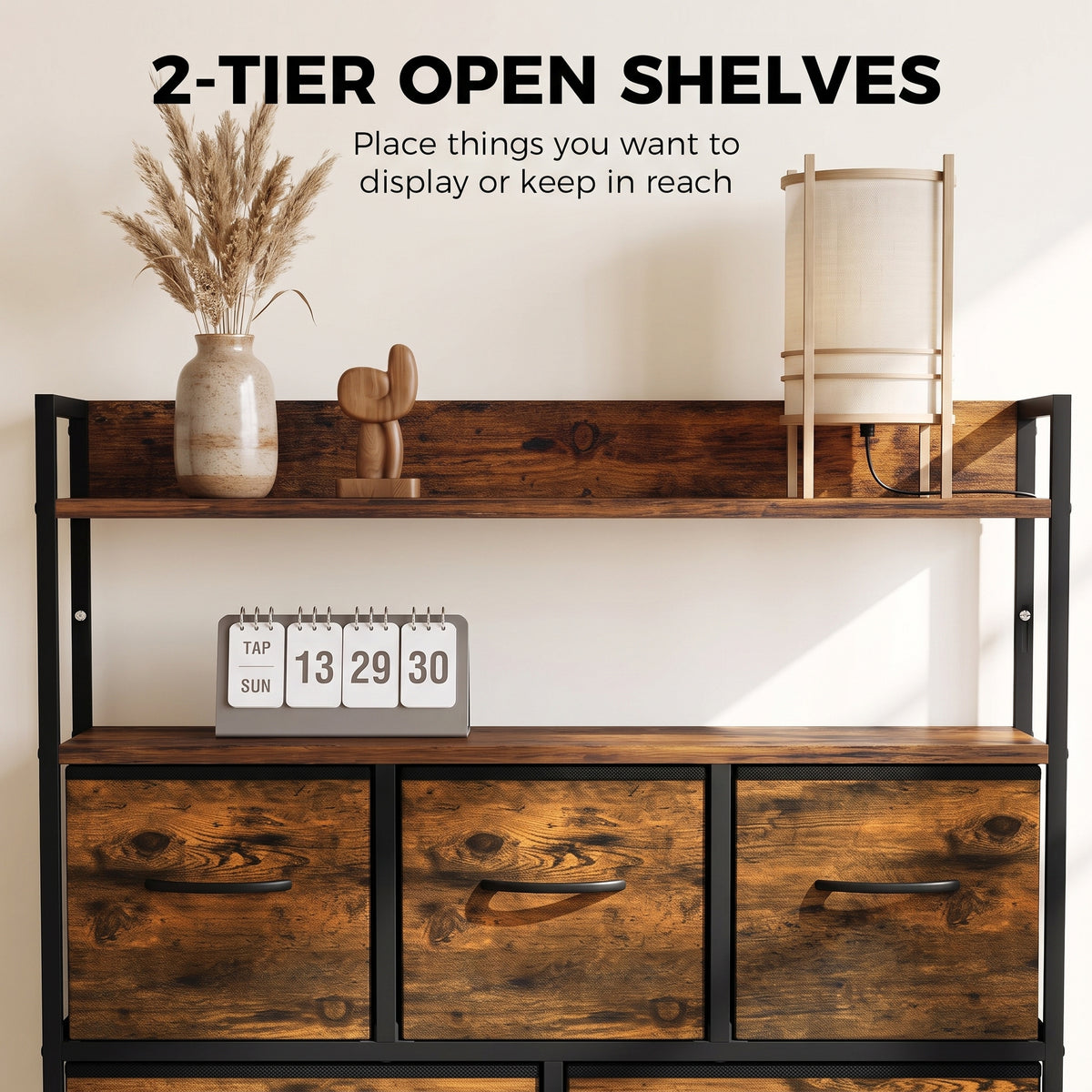 HOMCOM Chest of Drawers in Rustic Brown