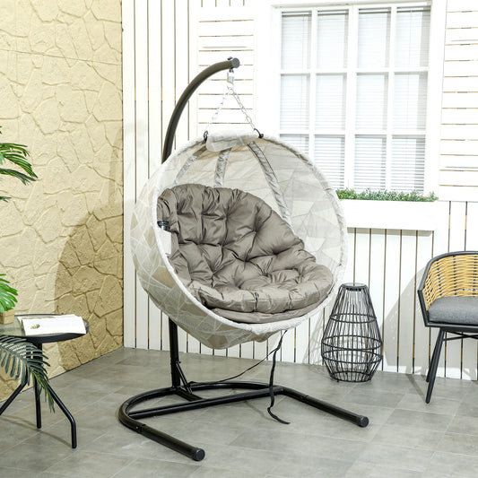 Outsunny Hanging Egg Chair in Sand Brown