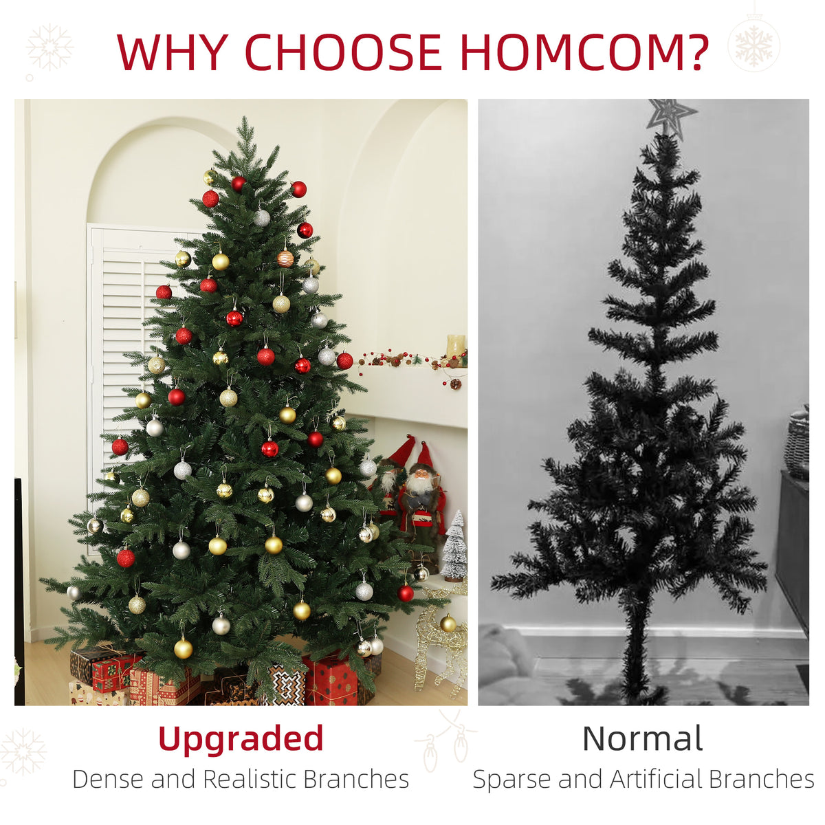 HOMCOM 7ft Artificial Spruce Christmas Tree in Green