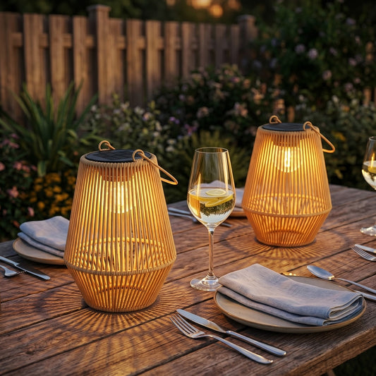 Outsunny Hanging Solar Lanterns in Brown