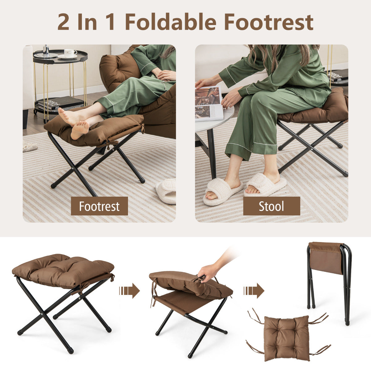Lazy Chair with Ottoman-Coffee