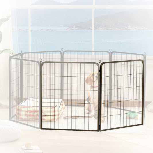 PawHut Two-Piece Dog Pen Expansion Pack for Medium Dogs, 80cm Tall Animal Pen with Three Connecting Stakes