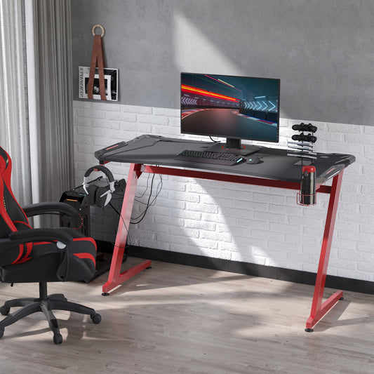HOMCOM Gaming Desk in Black and Red