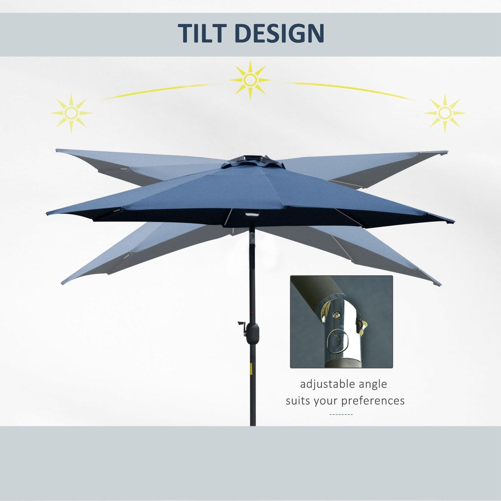 Outsunny 2.7m Garden Parasol in Blue