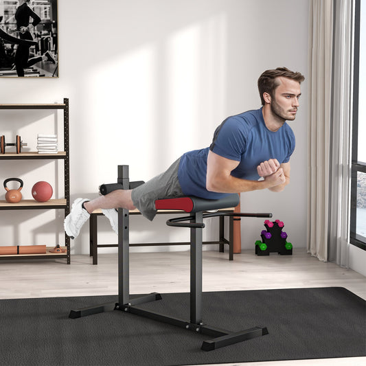 مقعد تمديد الظهر من سبورت ناو (SPORTNOW Back Extension Roman Chair)، مقعد تمديد مفرط مع أسطوانة ساق قابلة للتعديل لتدريب الظهر والبطن والأرداف