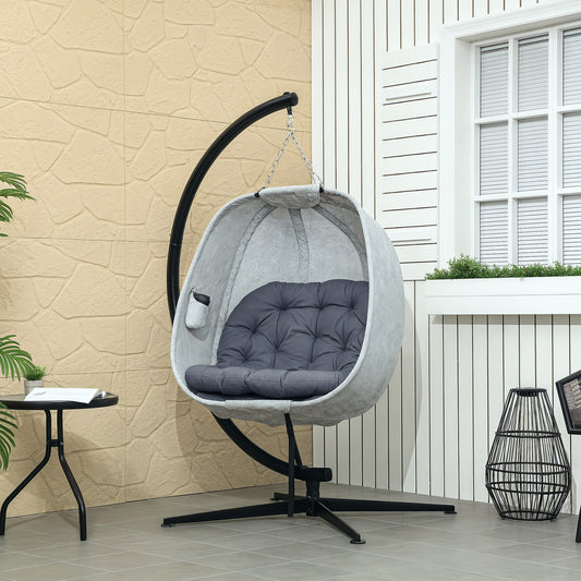 Outsunny Hanging Egg Chair in Grey