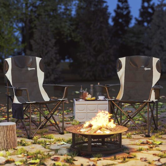 Outsunny Set of 2 Folding Camping Chairs in Black