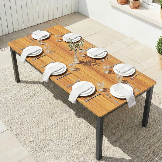 Outsunny Garden Dining Table for 6-8 Person in Teak