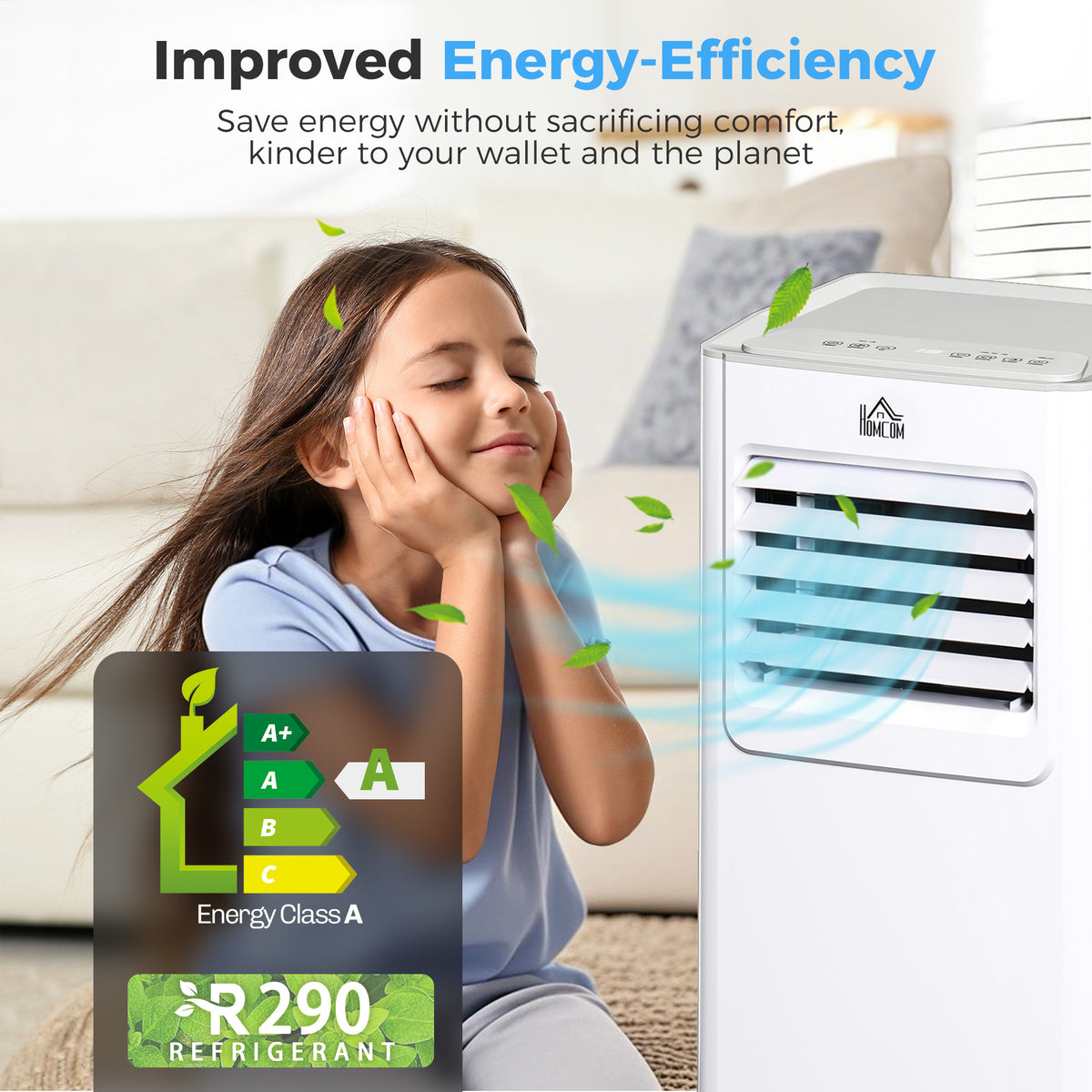 HOMCOM 7000 BTU Air Conditioning Unit in White