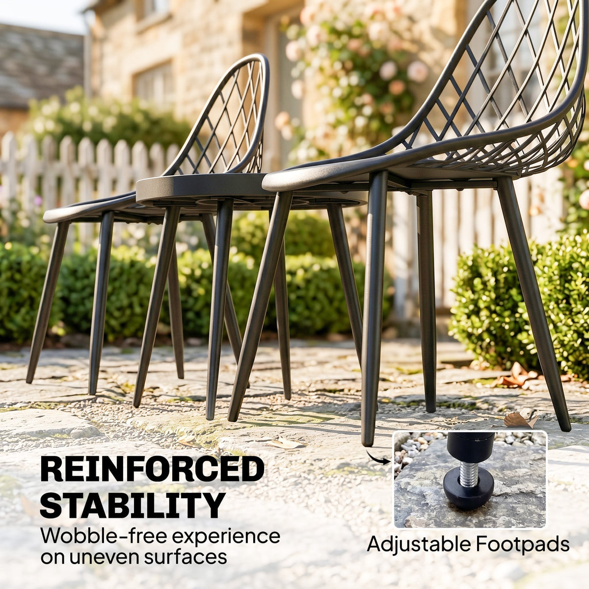 Outsunny 3-Piece Outdoor Bistro Set with 2 Chairs and Round Table for Garden, Balcony, Porch, Black