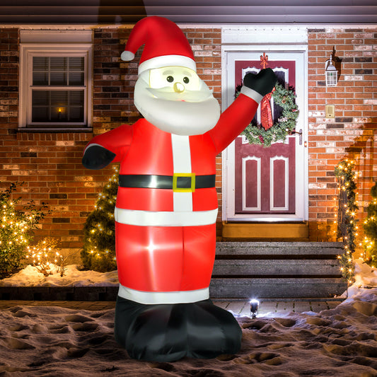 HOMCOM 8ft Inflatable Christmas Santa Claus Xmas Decoration in Red